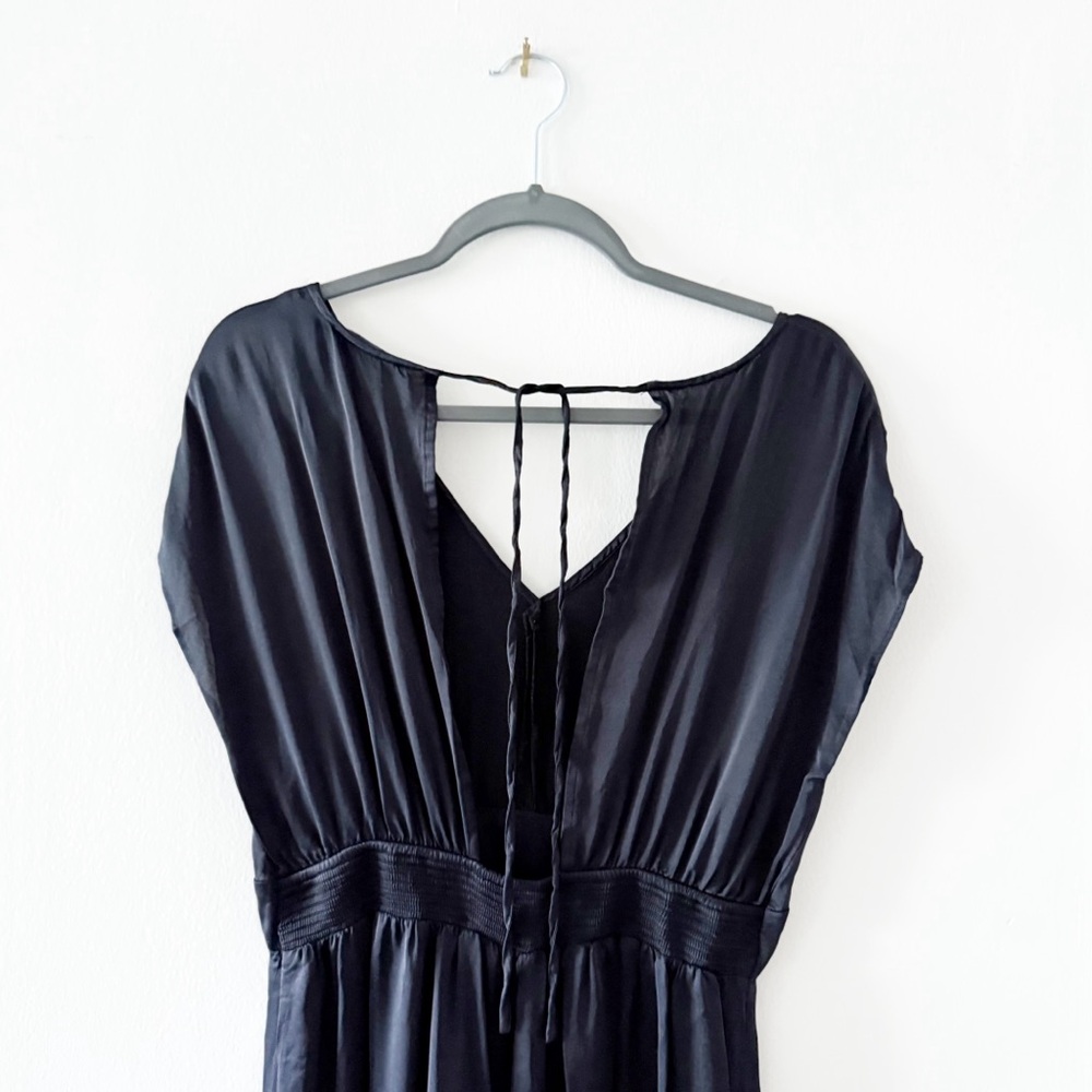 Madewell Black Satin Open-Back Jumpsuit Size 4 - Picture 7 of 9